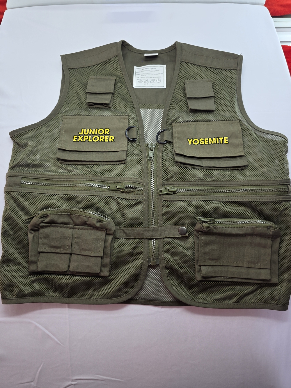 Junior Explorer Kids Olive Green Utility Vest -